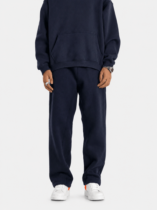 Pantalones deportivos azul marino de forro polar extragrandes