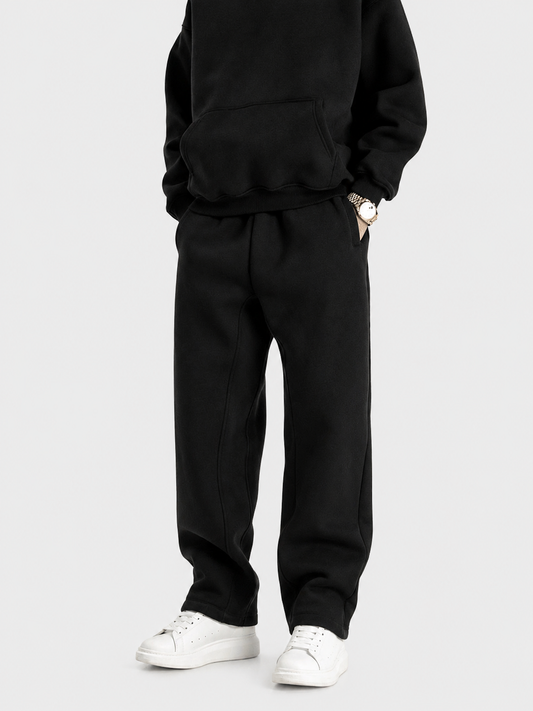 Pantalones deportivos negros de forro polar extragrandes