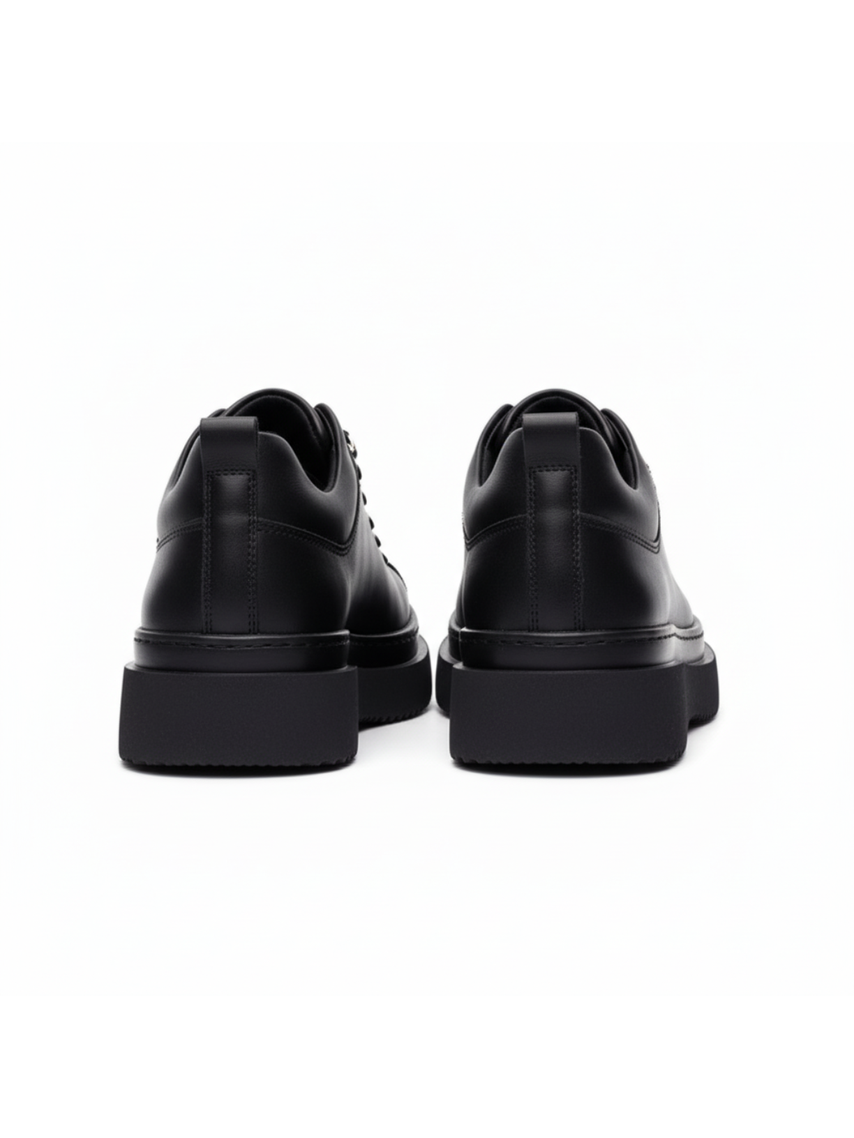 Apollo Moda men's Atlas Shadow black lace-up sneaker with cushioned outsole, fourth angle