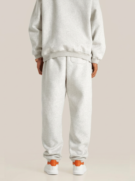 Pantalones deportivos blancos de forro polar extragrandes