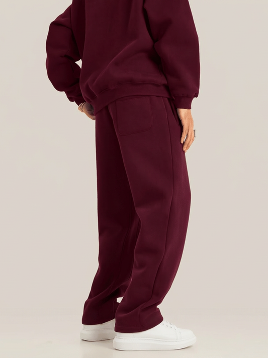 Pantalones deportivos burdeos de forro polar extragrandes