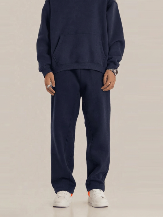 Pantalones deportivos azul marino de forro polar extragrandes