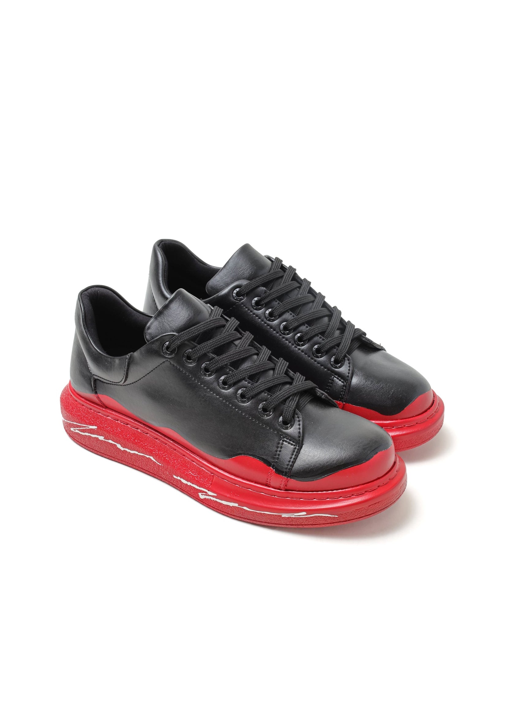 Ember Fade black and red custom sneaker by Apollo Moda, fourth angle